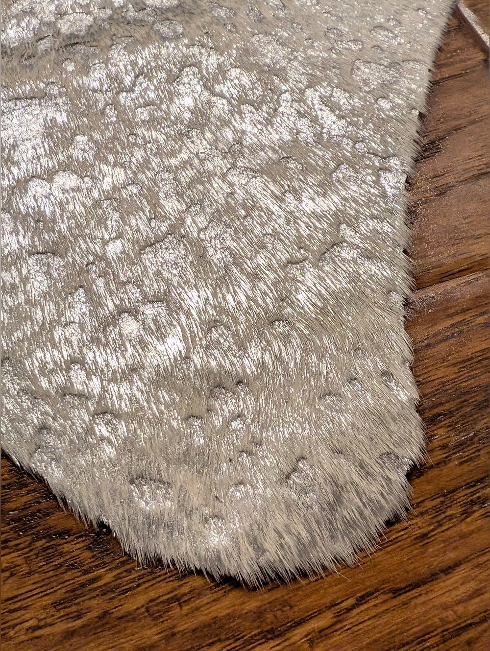 Metallic Silver Cowhide Rug - Shimmery Accent Piece - Picture 8 of 16